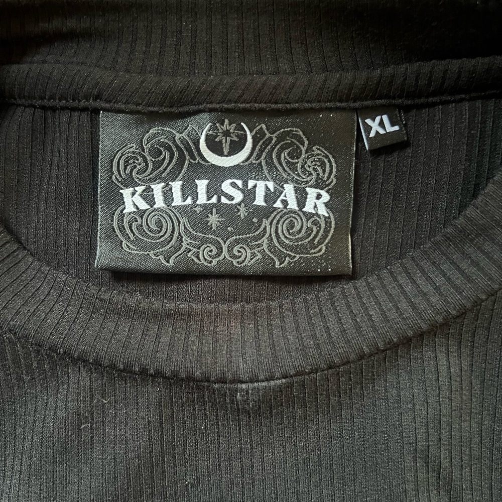 Killstar Black Top with Cut Out at Bust and Grommet Straps Punk Goth XL - Picture 8 of 8